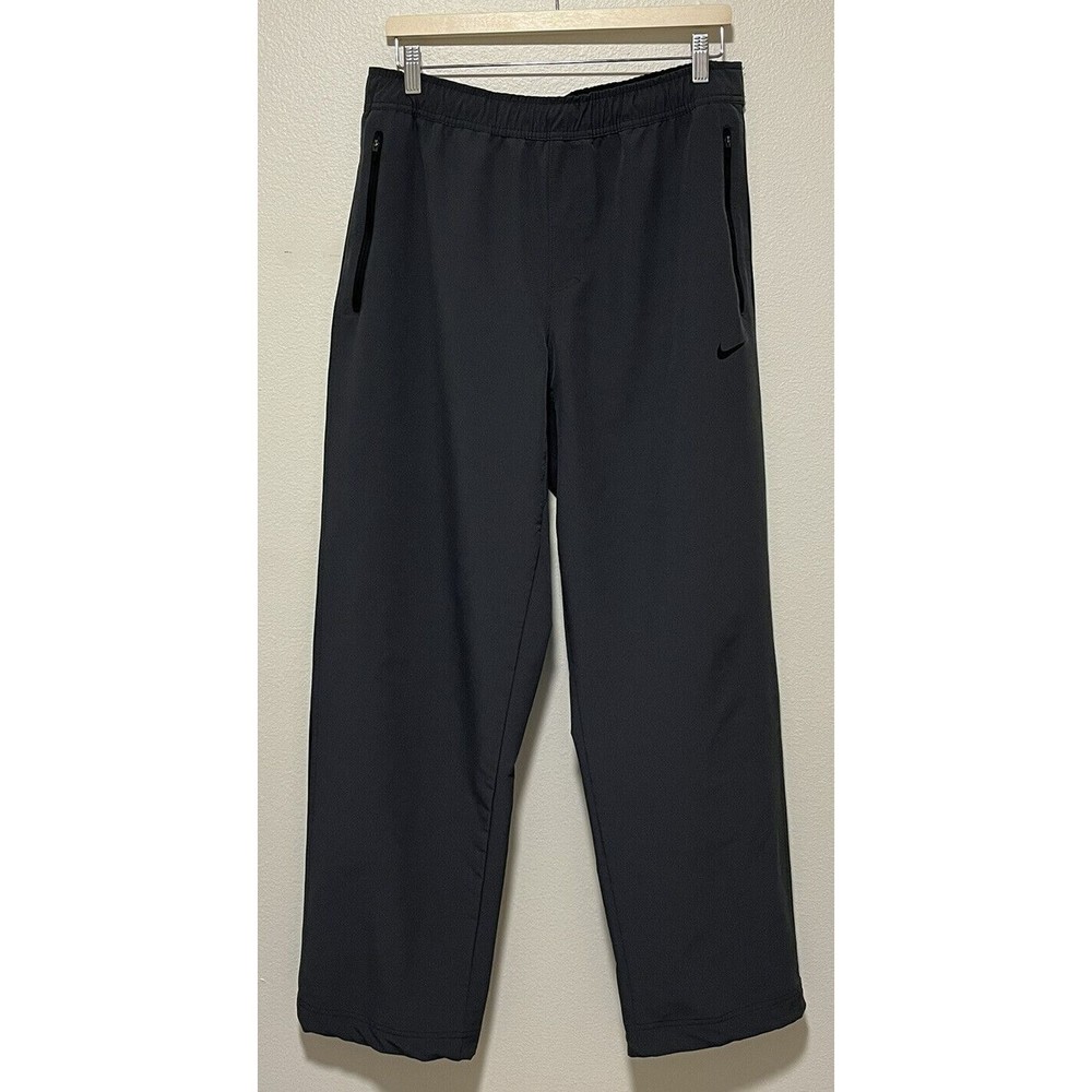 Nike Pro Training Pants Size Large Dark Gray Zip Pocket Athleisure Sports Active